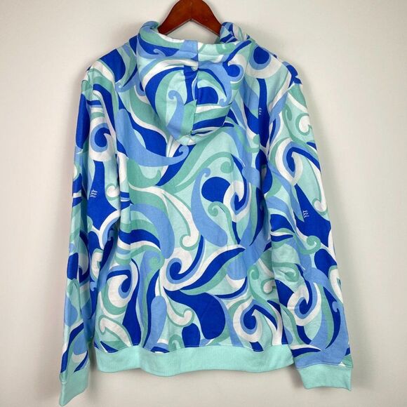 Hill House The Allie Zip Up Hoodie Fleece Jacket Ocean Kaleidoscope M - Picture 4 of 11